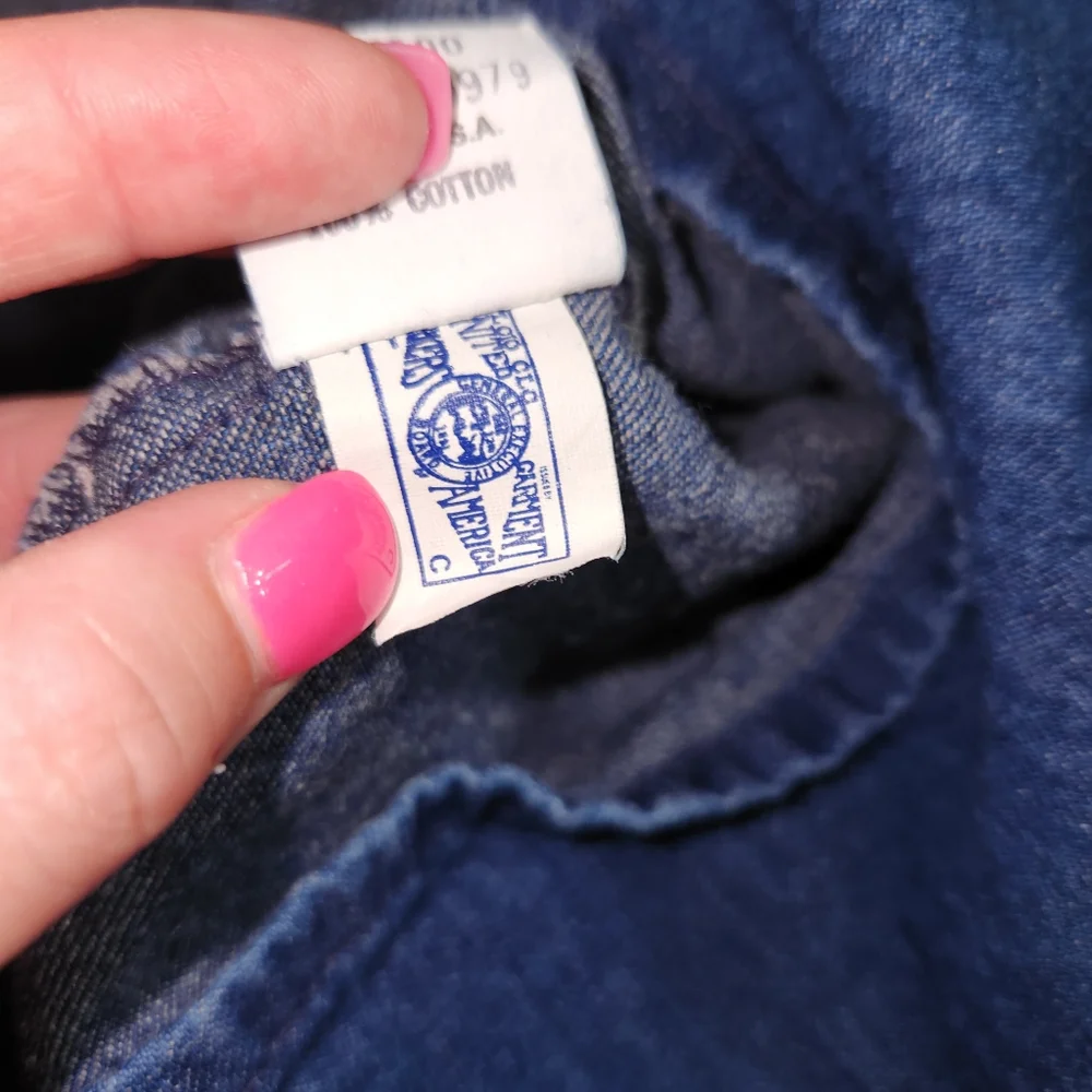 oshkosh b'gosh Vintage Denim dress, Little Girl Size 4,Back Bow Pink Label Katie